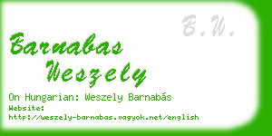 barnabas weszely business card