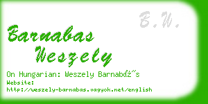 barnabas weszely business card